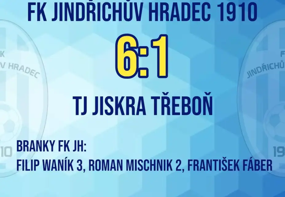 V okresním derby porážíme Třeboň rozdílem 5 branek